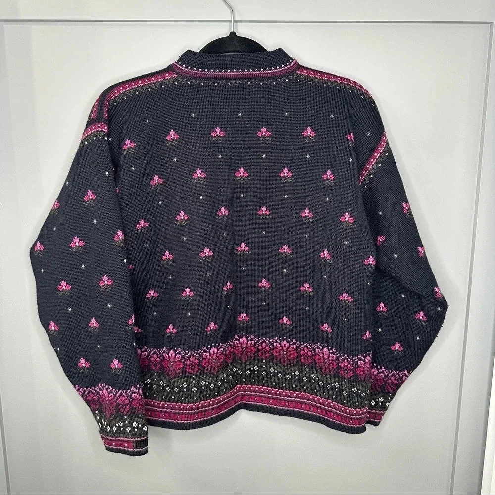 Vintage Dale of Norway Salt Lake City Olympics 2002 Full Zip Wool Sweater Medium - Picture 2 of 10